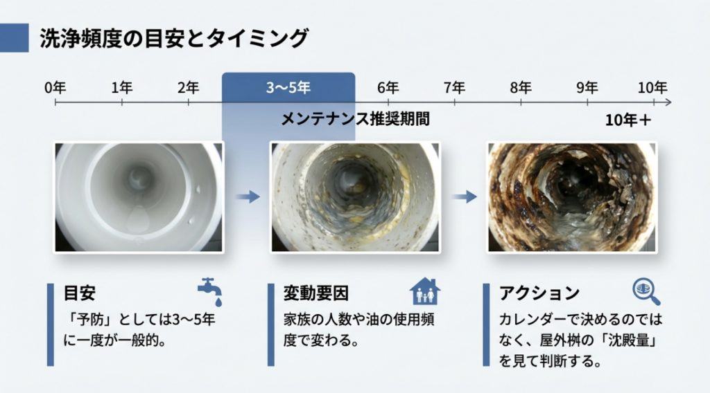 戸建ての排水管の洗浄頻度と目安