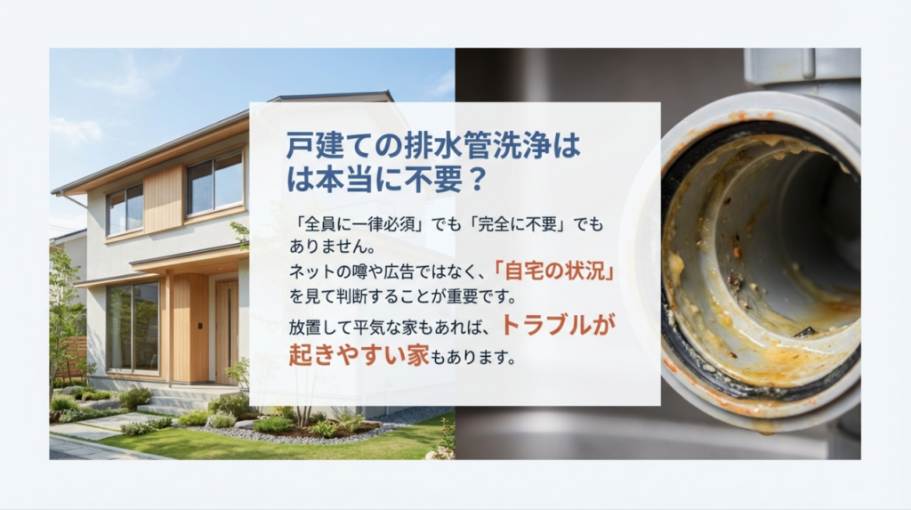 戸建ての排水管洗浄は本当に必要なのか