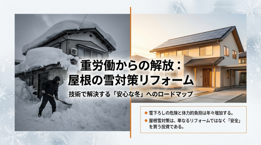 屋根の雪、重労働からの解放を解説