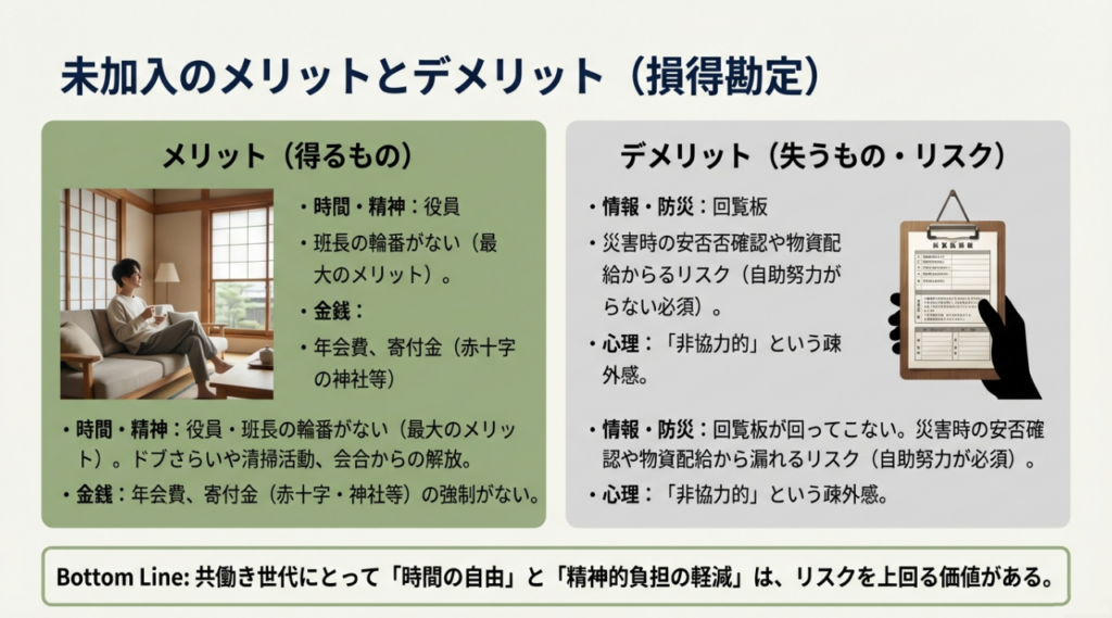 未加入のメリットとデメリットを比較