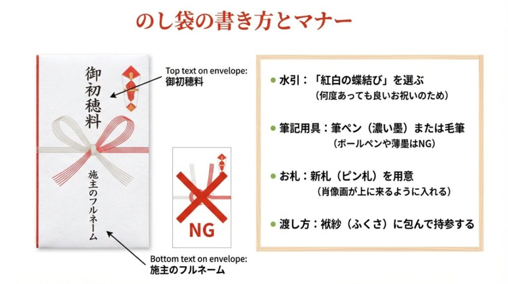 のし袋の書き方と渡すマナー