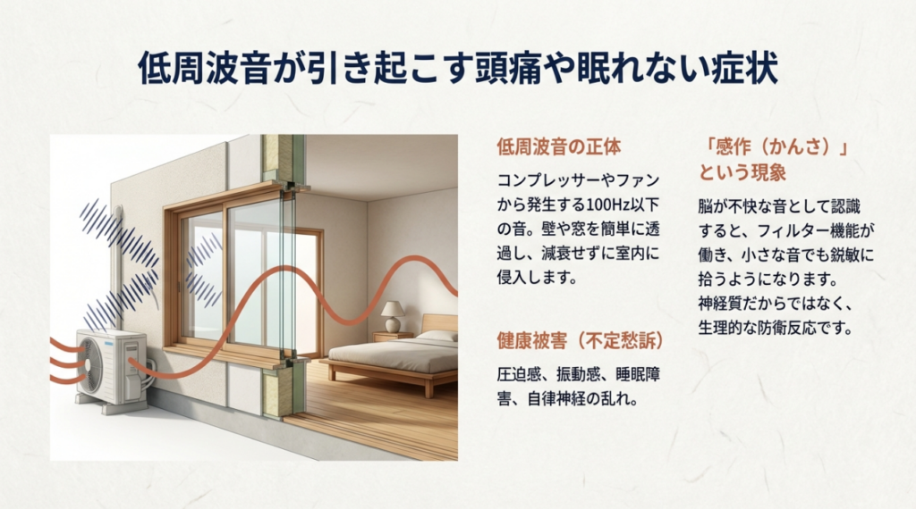 低周波音が引き起こす頭痛や眠れない症状