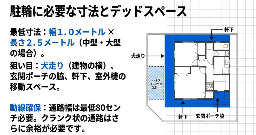 駐輪に必要な寸法とデッドスペースを解説