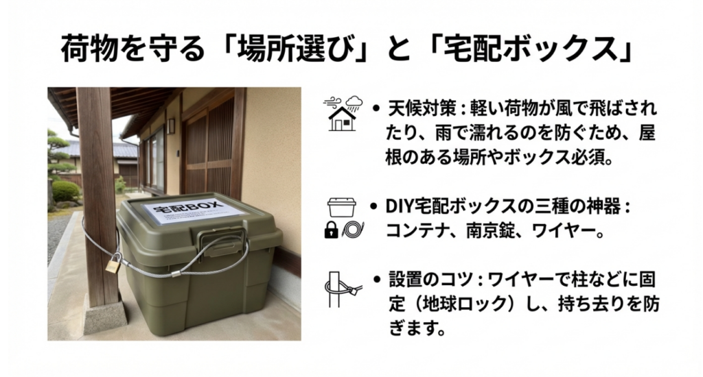 宅配ボックスや自作の防犯対策