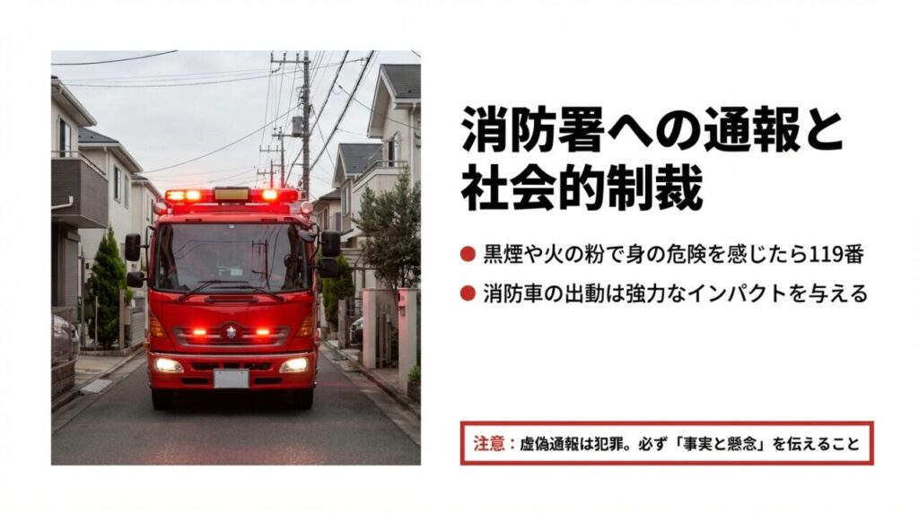 消防署への通報が有効なケースと注意点