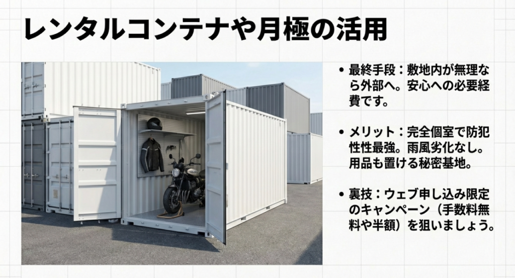 レンタルコンテナや月極の活用