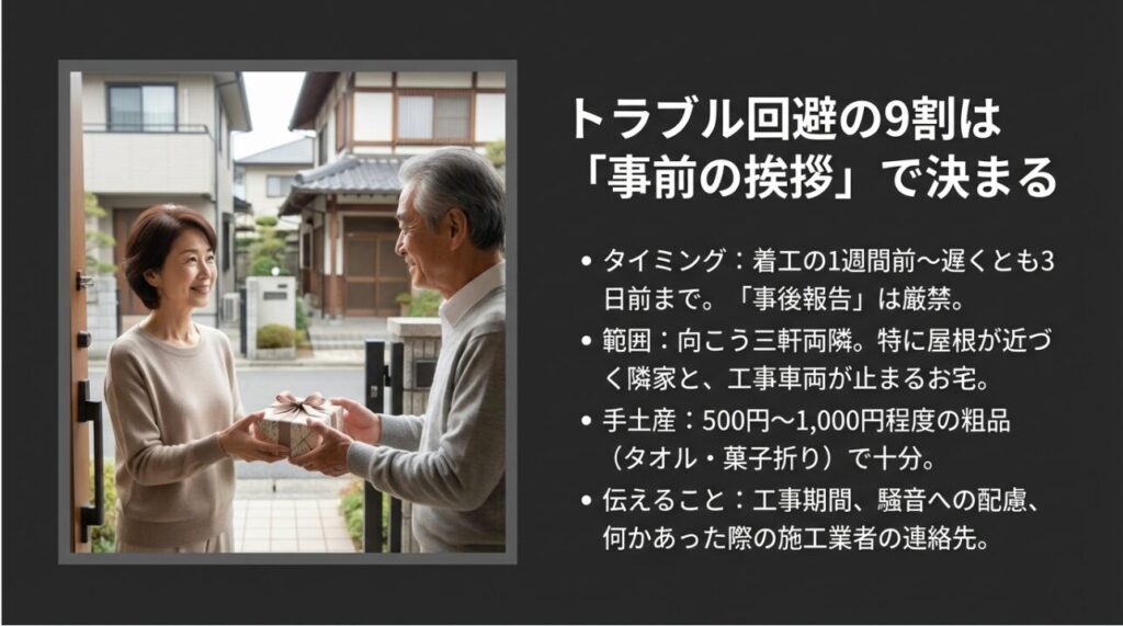 工事前の近隣挨拶でクレームを未然に防ぐ