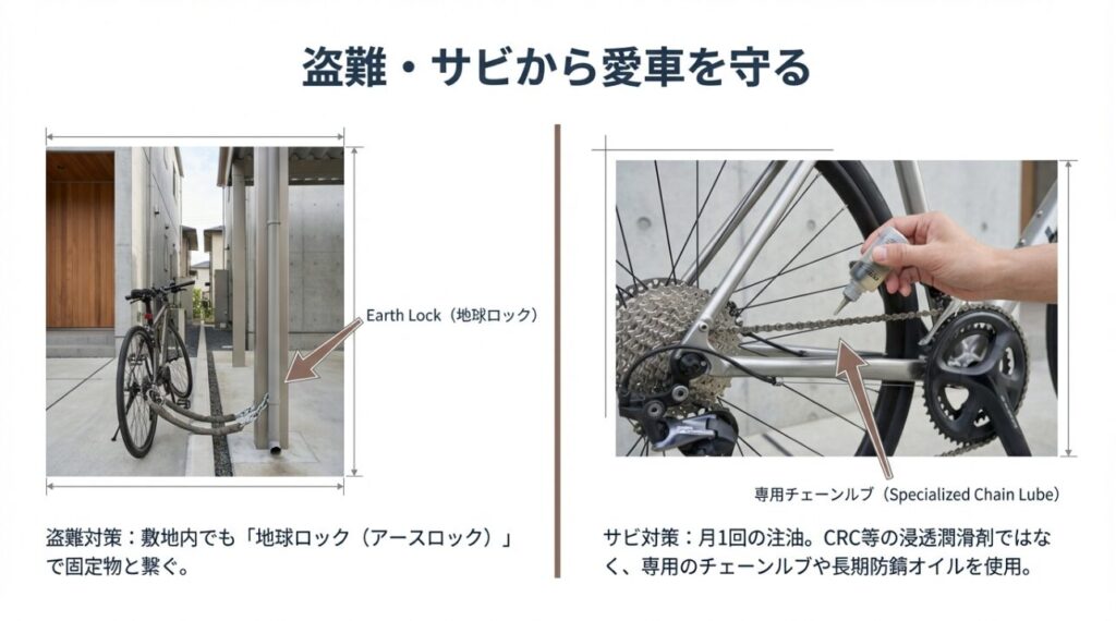 盗難やサビのリスクと防止策