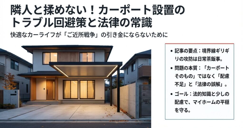 カーポートで隣人とトラブル回避方法