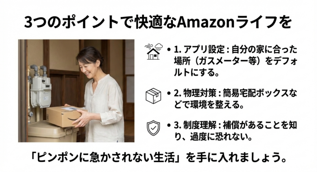 Amazon置き配を一軒家の玄関で賢く使うまとめ