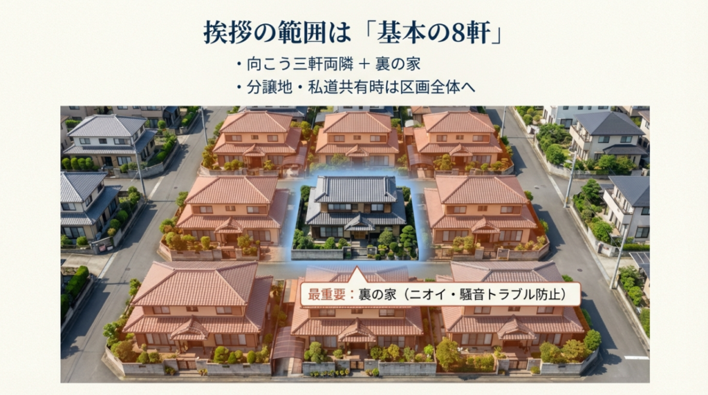 挨拶はどこまで?向こう三軒両隣と裏の家