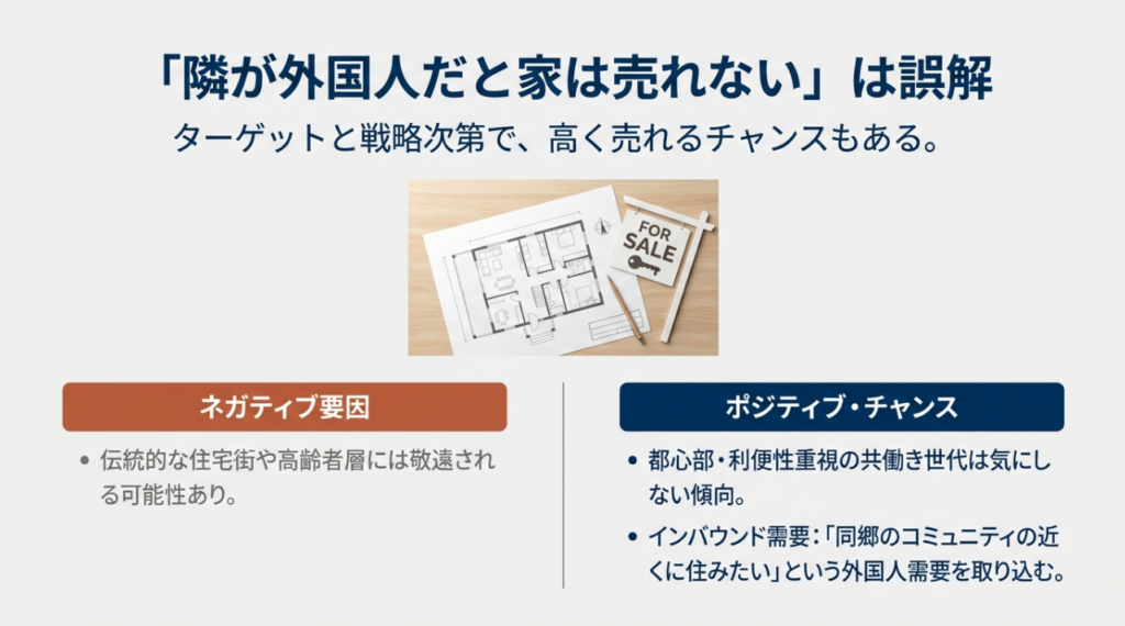隣が外国人だと家は売れないは誤解