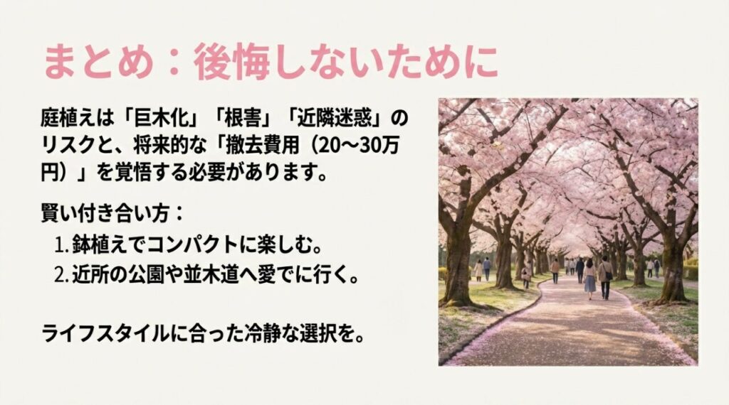 庭に桜を植えるデメリットの総括