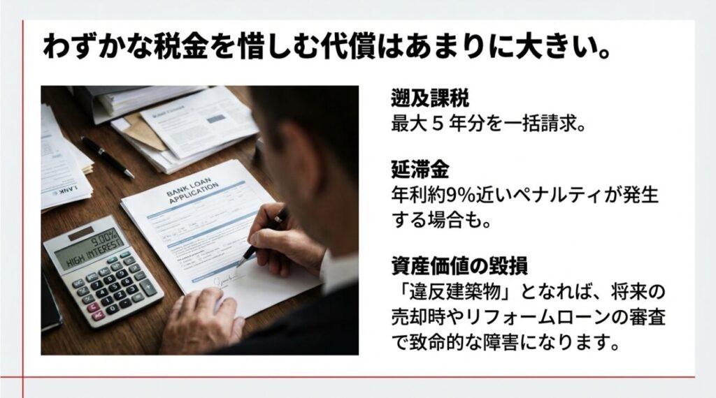 未申告が発覚した際の延滞金と遡及課税