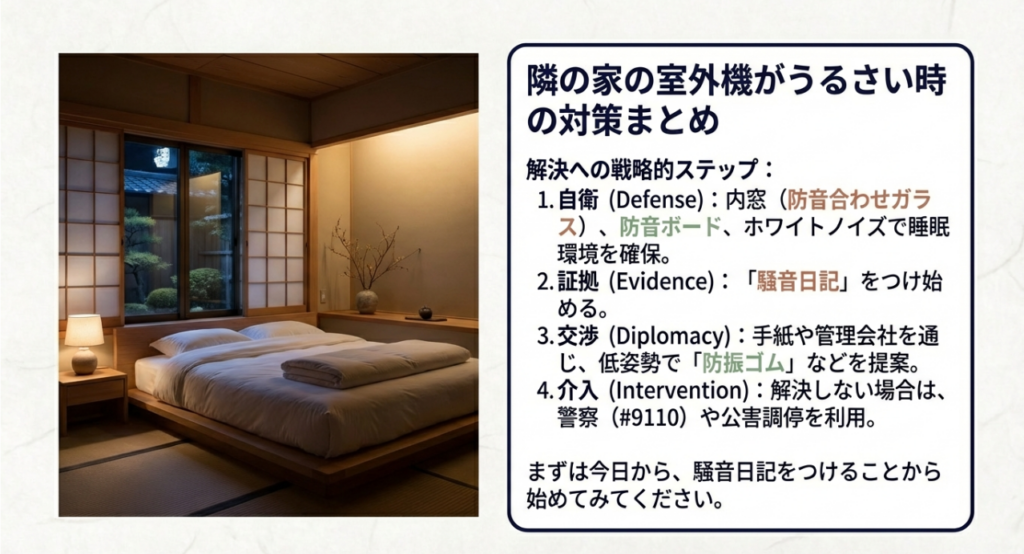 隣の家の室外機がうるさい時の対策まとめ