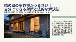 隣の家の室外機がうるさい！対策と解決法