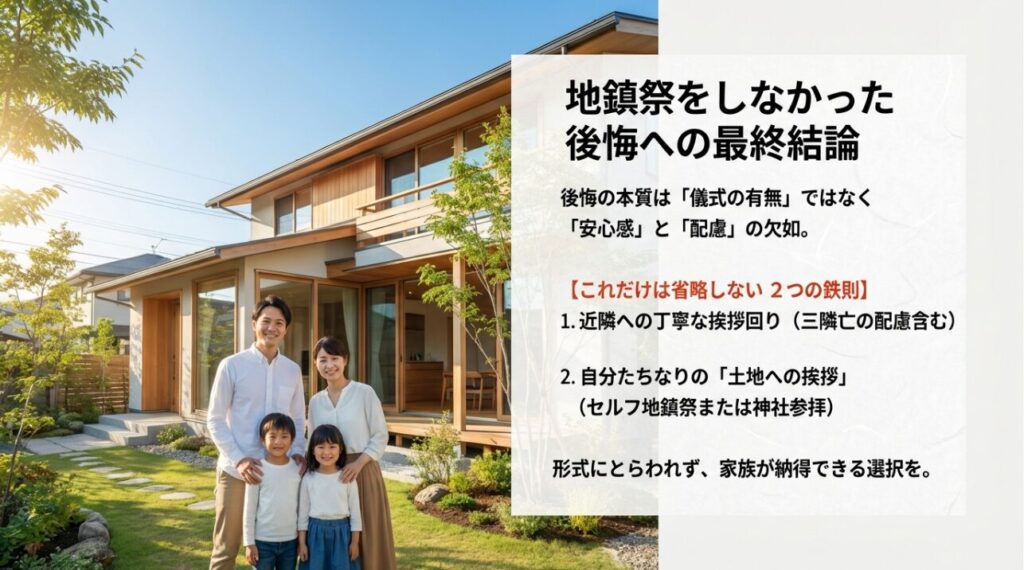 地鎮祭をしなかった後悔へのまとめ