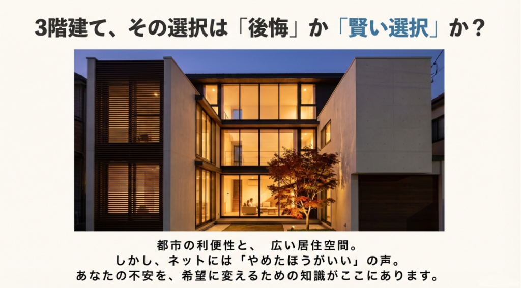 3階建て一軒家は後悔か?賢い選択か?を解説