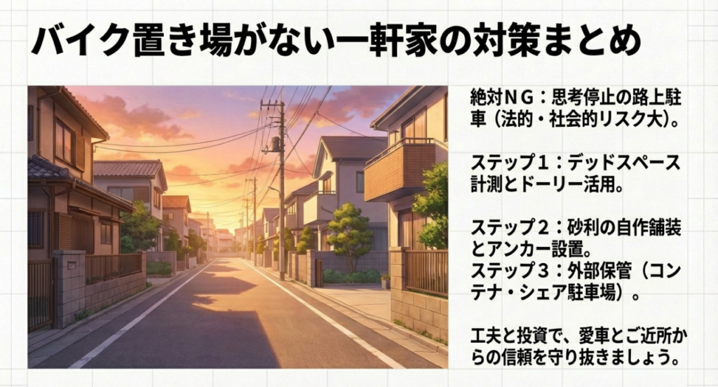 バイク置き場がない一軒家の対策まとめ