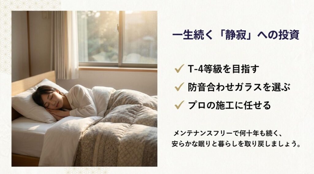 結論:二重窓の防音効果はどのくらいで実感できるか